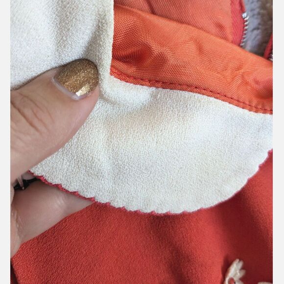 RARE Vintage 60s SHUBETTE OF LONDON Orange Crepe Daisy Mod Mini Dress, Sz 00 / 0 - Picture 14 of 14